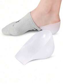 1双隐形硅胶弹性增高鞋垫，男女通用，足部保护隐藏式增高垫 - 無色 - 查看 4