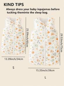 1 chiếc túi ngủ cho bé mềm mại và thoải mái, 100% cotton thoáng khí, in hình đáng yêu, không tay, món quà ngọt ngào cho bé trai và bé gái. - Nhiều màu - Xem 4