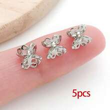 5pcs 18k Gold Plated Bead Caps Double Flower Bead Caps Filigree Flower Beads Brass Bead Spacers Double End Bead Caps For Jewelry Making Bracelets Earrings Supplies Women