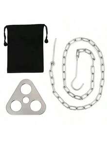 1 Set Adjustable Outdoor Campfire Grill, Stainless Steel Hanging Pot Holder, Portable Tripod Rack For Camping, Picnic, Cooking