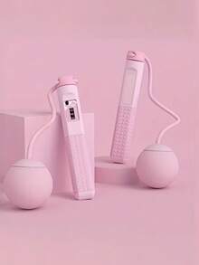 2 件装加重跳绳，跳绳和加重球两用，可高效燃烧卡路里，帮助减肥 - 带计数功能，配有收纳袋，硅胶材质，是健身运动的理想之选 - 彩色 - 查看 6