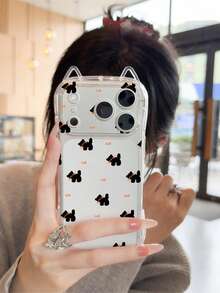 1个橙色猫咪和黑色猫耳设计透明气囊防震1.5mm TPU软手机壳，带挂绳配件，兼容 17/14 Pro/17 Pro Max/Air 16/16 Pro/16 Plus/16 Pro Max/15 Pro Max/15 Pro/15 Plus/11/12/13/14/15/16E - 彩色 - 查看 5