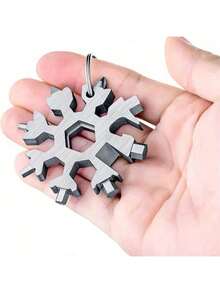 18-In-1 Snowflake Pattern Multi-Function Tool, Stainless Steel Wrench Set, Includes Flathead And Screwdrivers, Portable Keychain Multi-Tool, Suitable For Daily Use, Compact , Highly Practical, Ideal For Men, Also A Unique Gift For DIY Enthusiasts And Outdoor Lovers, Suitable For Valentine's Day, Thanksgiving, And New Year, 1pc - Multicolor - View 3