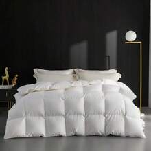 Yun Do White Goose Down Alternative Fiber Hotel Comforter Full Size - Four Seasons Fluffy Hotel Series Duvet, Medium Warmth Comforter For King Bed, 90" X 90", 120" X 120", 128" X 120" (White/Pink) - trắng - Xem 1