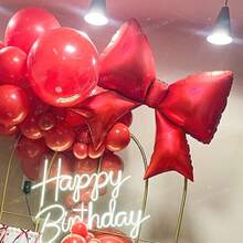 76/66/2/15件套红色气球套装，包含各种尺寸的红色乳胶气球、红色心形气球和蝴蝶结铝箔气球，适用于订婚、求婚、浪漫婚礼派对装饰、情人节派对等场合。 - 彩色 - 查看 11
