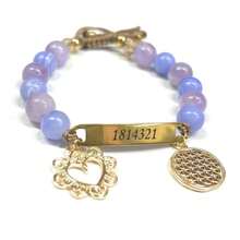 Pulsera,brazalete con intención secuencia númericas Grigori Grabovoi (Enfoque, manifestación- Amatista-ágatas morada) - Prósperidad, dinero - Ojo de Tigre - Ver 3