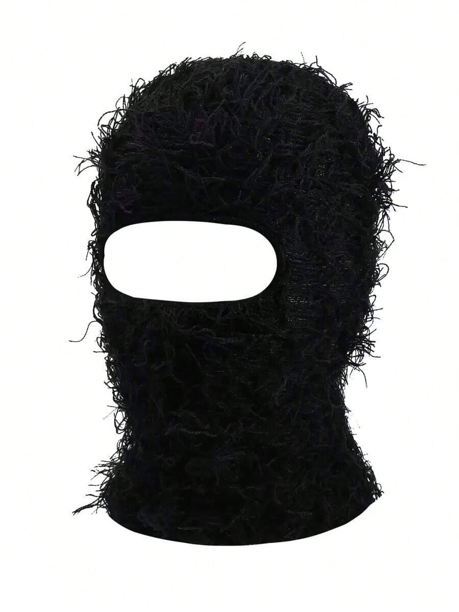 1pc Men Cold Proof Fashion Balaclava Cap Daily Life And Outdoor Beanie Fall Outfit - 黑色 - 查看 1