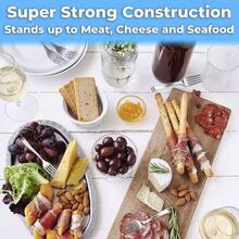 elegante, sin BPA, 50 tenedores de degustacin de plstico. juego de tenedores de cctel o muestreo para aperitivos, camarones y mariscos. Duradero, reciclable 4 dientes utensilios con aspecto de acero inoxidable 50 unidades - plateado, (Elegant Silver) - Ver 5