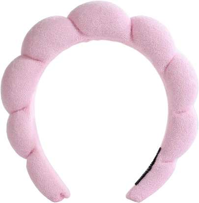 Diademas Para Cabello Mujer, Diadema para Cuidado de la Piel, Diadema Spa Aro de Esponja Suave Y Cómodo, Esponja, Spa Headband, Estilo Fresco y Dulce (rosado)