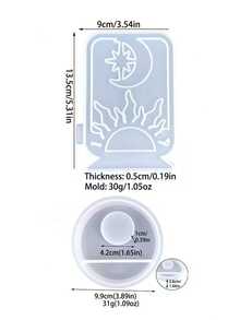 DIY Desktop Decor Silicone Resin Casting Mold Set - Sun & Moon Resin Casting, Moon & Star Hollow Candle Holder Molds, Creative Epoxy Craft Making Materials, Festival Gift - Multicolor - View 10