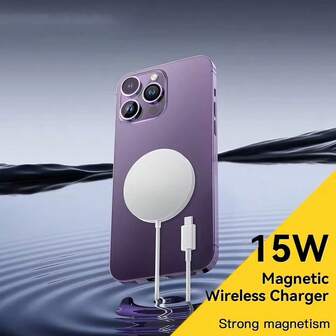 1 pieza Cargador inalámbrico magnético de 15W, compatible con iPhone 17 Pro Max/17 Pro/17/Air/16/15/14/13/12/11 Series