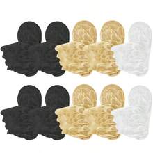 女士蕾丝花朵网眼袜，防滑隐形内衬袜，女士弹力舒适透气短袜 - 彩色 - 查看 14