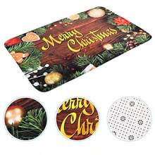 YQQ DOITOOL 1Pc Creativo Navidad Piso Mat Hogar Impresión Alfombra Único Hogar Suministro de Navidad Decoraciones de Navidad Adornos de Navidad5735 - ColorVariado - Ver 3