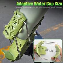 摩托车和电动车水杯架 - 可旋转折叠式保险杠安装支架，耐用塑料材质，无需电源，抓握牢固，适合户外骑行，时尚设计，结构坚固，摩托车杯架