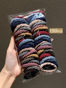 50个女士彩色弹力发圈，简约百搭，休闲百搭，女士头部配饰，女士发饰，马尾辫发圈，发绳，发圈，发圈，健身运动服，健身美容化妆女士配饰