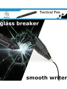 Portable Tactical Pen, Multi-Functional Tactical Pen, Professional Self-Defense Pen, Emergency Window Breaker Pen, Aviation Aluminum Emergency Window Breaker Pen, Safety Protection Survival EDC Multi-Tool, Multi-Purpose Self-Defense Pen, Aluminum Portable, With Carbide Window Breaker, Camping Survival Emergency, Unisex (Black/Silver/Gold/Gray)