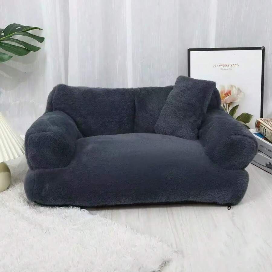 4 saisons Canapé pour chat de compagnie, Lit de chat amovible et lavable, Lit de chien, Lit de chat, Fournitures pour animaux de compagnie - Gris foncé - Voir 1