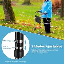 Andador Plegable con Ruedas, Andador Altura Ajustable, Andadera para Adulto Mayor con Manijas Antideslizantes Asiento Cómodo, Apoyabrazos de Doble capa, Soporta 150 kg - Con ruedas B - Ver 7