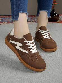 Women's 2025 New Vintage German Training Shoes, Casual Sports Shoes, Student Fashion Sneakers - Brown - View 4