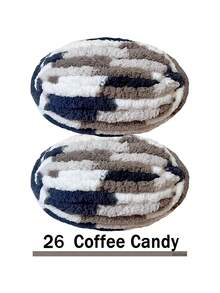 500克/250克超粗雪尼尔纱线，直径2厘米 - DIY手工编织毯，毛绒质感，厚实柔软的聚酯纤维，适合钩织舒适的枕头、毯子、地毯、宠物床、宠物窝、围巾、帽子、斜挎包等。