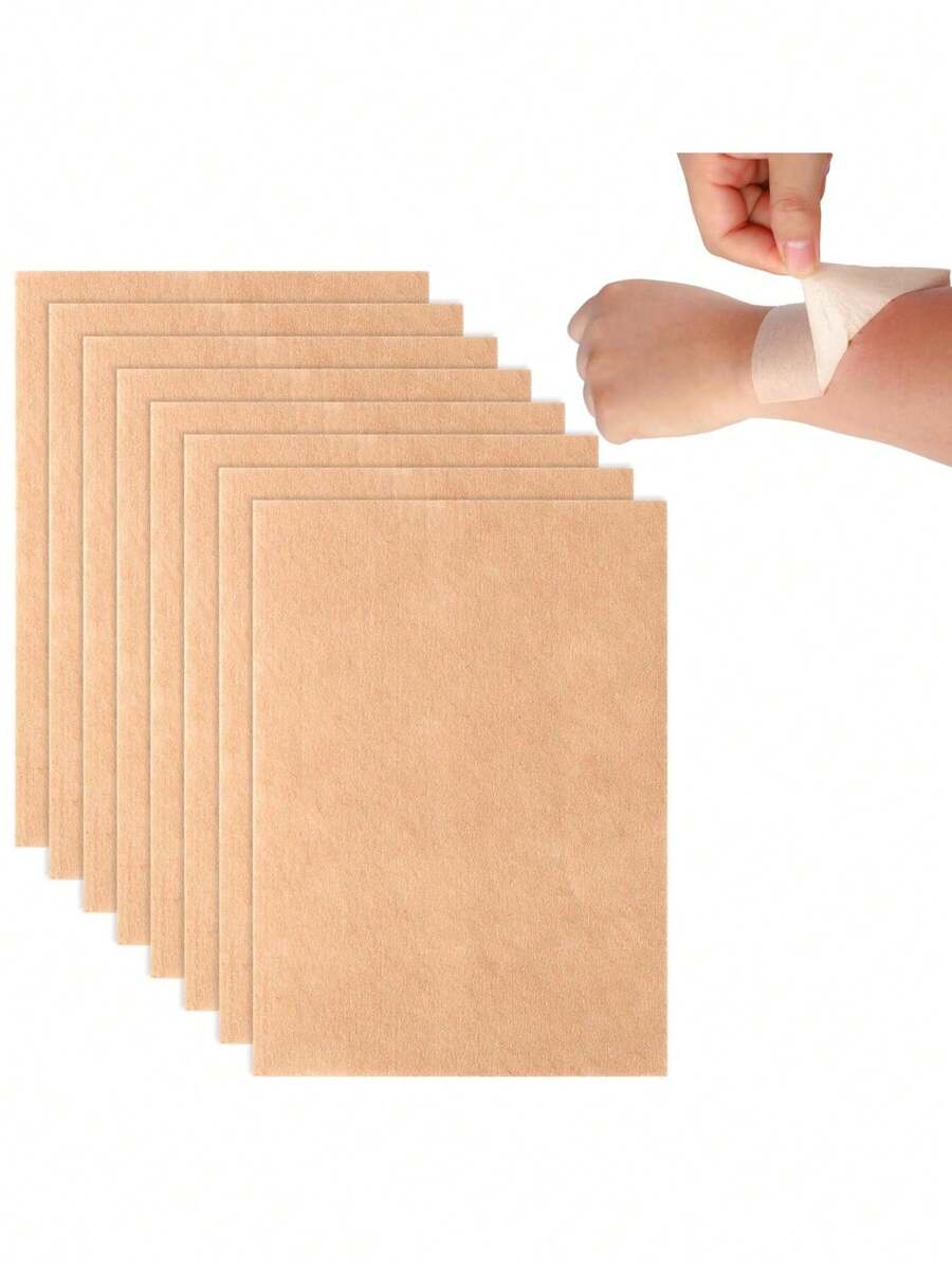 8pcs Tattoo Concealer Patch, Non-Woven Fabrics Cover Up Waterproof Sweat-Proof Invisible Ultra-Thin Skin Colored Tattoo Makeup Tape Cover Sticker For Covering Scar And Birthmarks - Brown - View 1
