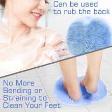 Shower Foot Scrubber Mat Back Washer Back Exfoliating Bath Wash Pad Wall Mounted Slip Suction Cups Foot Scrubber For Use In Shower Cups Foot Cleaner For Men And Women - 1 - 查看 3