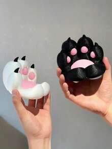 1个可爱猫爪加厚耐用手机支架，简约塑料动漫女孩桌面伴侣 - 彩色 - 查看 4