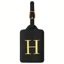 个性化首字母行李牌，皮革字母可爱行李牌，带隐私姓名卡，刺绣字母组合旅行包背包标签，送给女性、儿童、女孩、青少年（A~Z）的礼物，行李牌旅行配件，旅行必备，旅行收纳好帮手，适合海滩、暑假、返校季等场合。