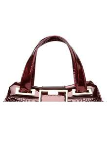 高品质双层大容量手提包，奢华手提包，女士包，设计师鳄鱼纹压花女士波士顿单肩包 - 紅色 - 查看 8