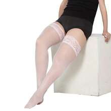Trim Thigh High Stockings - Silky Smooth Texture, Flattering Over-The-Knee Design For A Sleek Look - Designed For Women, Includes Stockings And Hosiery For A Complete Look - 白色 - 查看 12