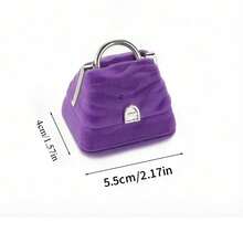 A Stylish Handbag-Shaped Jewelry Box, Velvet Ring/Necklace Packaging, Elegant Accessory Gift Box, Needs Hand Washing - Multicolor - View 7