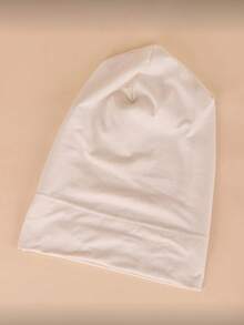 1 chiếc khăn trùm đầu thời trang màu trơn dành cho nữ, thích hợp để đội hàng ngày, ngủ, mùa hè, đi biển hoặc làm mũ. - Màu be - Xem 3