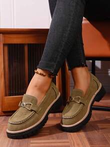 2026 Spring New Women's Casual Slip-On Round Toe Lightweight Comfortable Shoes - Khaki - View 4