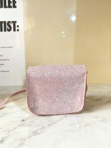 1pc Fashionable Flap Closure Shoulder Bag For Girls, Glitter Small Crossbody Bag Suitable For Parties, Festivals, Daily Use - A - View 6