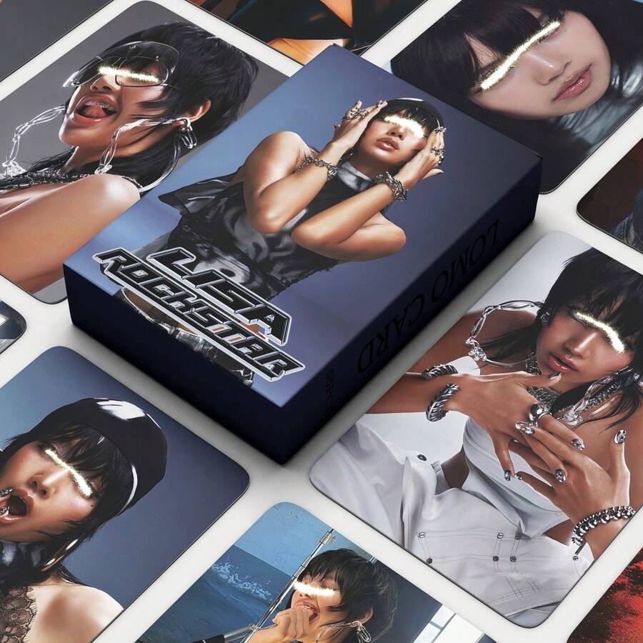 55张LISA Rockstar KPOP明信片，包含《Rockstar》专辑和照片卡，LOMO明信片，Kpop收藏明信片，附赠独家偶像照片，非常适合作为友情日、告别、周年纪念、新年或祝贺礼物。 - 彩色 - 查看 1