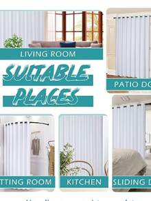GRALI Cortinas Blancas Largas, Juego de Cortinas Blackout para Cuarto/Habitación/Sala/Recamara, 132 X 274 CM, 2 Paneles - Blanco - Ver 3