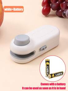 1pc Mini Food Sealer Machine, Portable Household Plastic Bag Sealing Device, Moisture-Proof & Fresh-Keeping