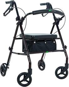 MEDICAL STORE Andadera Con Rueda De 6 Pulgada Rollator Andador De Acero Equipo De Rehabilitación Para Adultos Mayores Andador Rodante Para Personas Mayores Con Frenos De  Andador Plegable Para Apoyar A Una Persona Soporta hasta 135 Kg (Flama Verde) - Flama Rojo - Ver 9