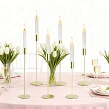 3pcs Elegant Metal Candle Holders - Minimalist Gold & Black Candle Holders, Suitable For Weddings, Parties, Home Decor, And Holiday Celebrations, Holiday Centerpiece Decor | Refined Tableware | Metal Material, Candle Holders Decor - Gold - View 7