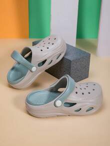 Kids Breathable Comfortable Soft Slip-On Sandals, Dual-Layer Cushioned, Non-Slip, Suitable For Indoor/Outdoor, Beach Play, Lightweight EVA Classic Sandals For Boys And Girls - 青檸色 - 查看 2