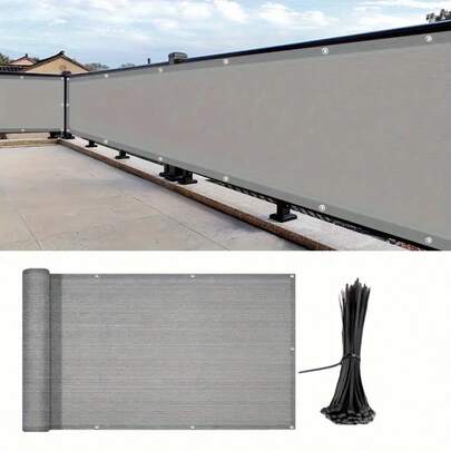 阳台隐私屏风罩，不透明围栏遮挡隐私，紫外线防护罩，适用于公寓栏杆、户外露台、平台、门廊