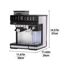 AEOMJK 半自动咖啡机，自动奶泡器，预设咖啡口味，研磨冲泡一体式意式咖啡机，一键操作，可制作意式浓缩咖啡、拿铁、卡布奇诺 - 查看 7