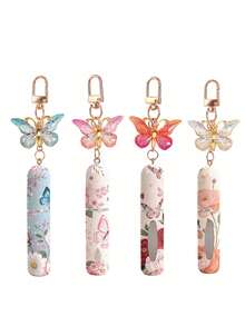 For Butterfly Themed 5ml Perfume Refill Bottle Keychain For Women Travel Portable Cosmetic Spray Container With Bottom Filling System Girls Gift Idea - 彩色 - 查看 13