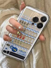 1个创意饮料自动售货机彩绘图案透明全包防摔TPU时尚手机保护壳，适用于 11/12/13/14/15/16/17 Pro Max、A5/54/53/52/51、S25/24/23/22/21系列 - 彩色 - 查看 2