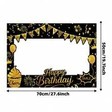36 PCS Birthday Photo Booth Props Party Supplies Holiday Picture Decorations Photo Booth Props For Birthday Party Favors Pose Sign Kit Fun For Party (Silver And Black /Gold And Black) - Multicolor - View 12