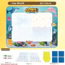 神奇水彩画垫，超大水彩画布涂鸦玩具套装，画板，儿童益智玩具，儿童礼物，多种尺寸（包含画布、画笔、描图纸）（随机颜色：黄色、绿色、粉色水彩笔） - 彩色 - 查看 22