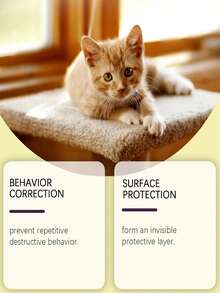 Cat Repellent Spray - Prevents Cats From Climbing On Beds, Furniture, And Other Restricted Areas. Pet Training Spray To Stop Cats From Urinating And Scratching Indoors And Outdoors. Suitable For Indoor And Outdoor Furniture To Prevent Scratching, Digging, And Biting. - 100ml - View 11