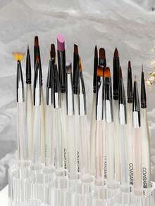 26孔亚克力笔筒收纳架，极简美甲刷收纳架，桌面收纳架