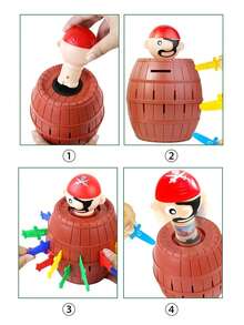 Kids Interactive Tabletop Game - Pirate Bucket Sword Insertion, Random Mechanism Trigger, Pop-Up, Stress Relief & Prank Toy Set - Multicolor - View 7