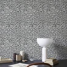1 Roll Black & White Leopard Print Self-Adhesive Wallpaper, PVC Thickened Vinyl Material, Removable, Suitable For Living Room, Bedroom Accent Wall, Home Decor, Kitchen Cabinet, Drawer Lining, Furniture Decoration, Easy To Install And Remove, Size: 40cm X 500cm/300cm/100cm